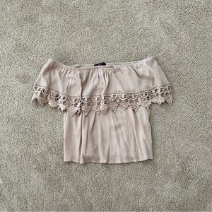 Tan off the shoulder top